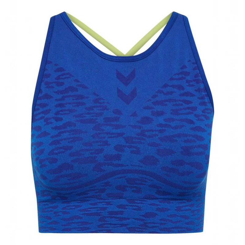 Hummel Mt Leo Seamless Sport BH Dames Blauw | 390834-529