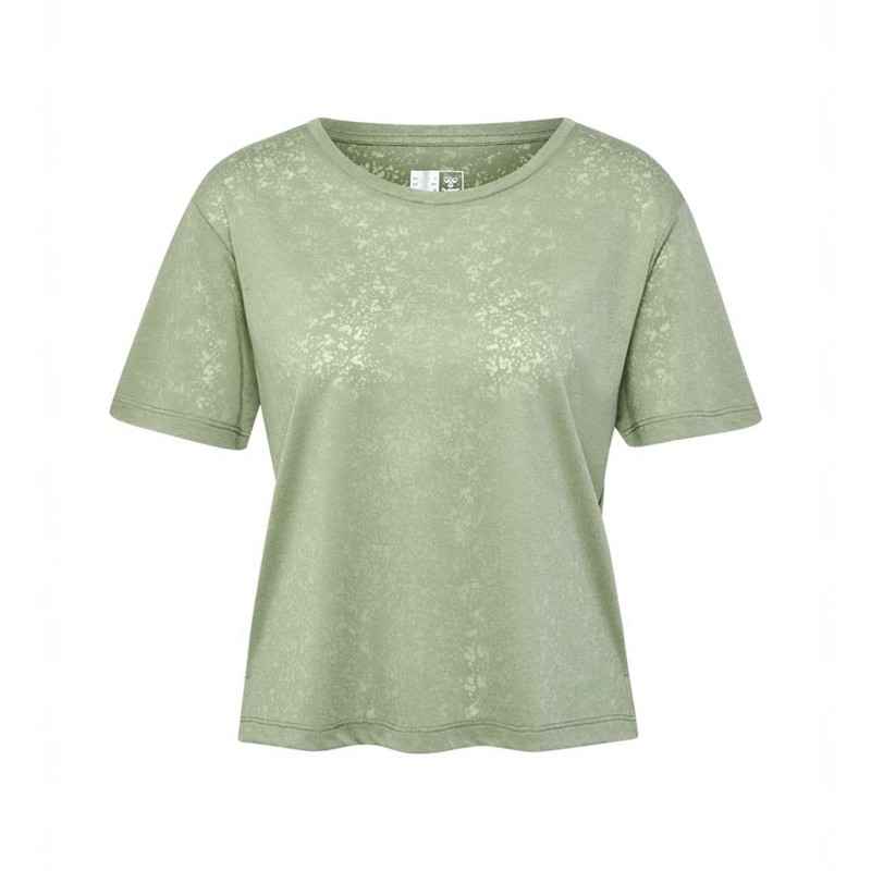 Hummel Mt Light Burnout T-shirts Dames Groen | 256144-201