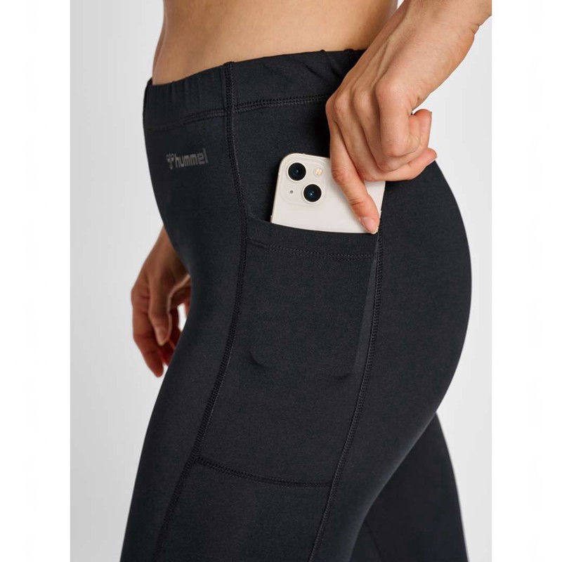 Hummel Mt Mabley Mid Waist Broek Dames Zwart | 208053-868