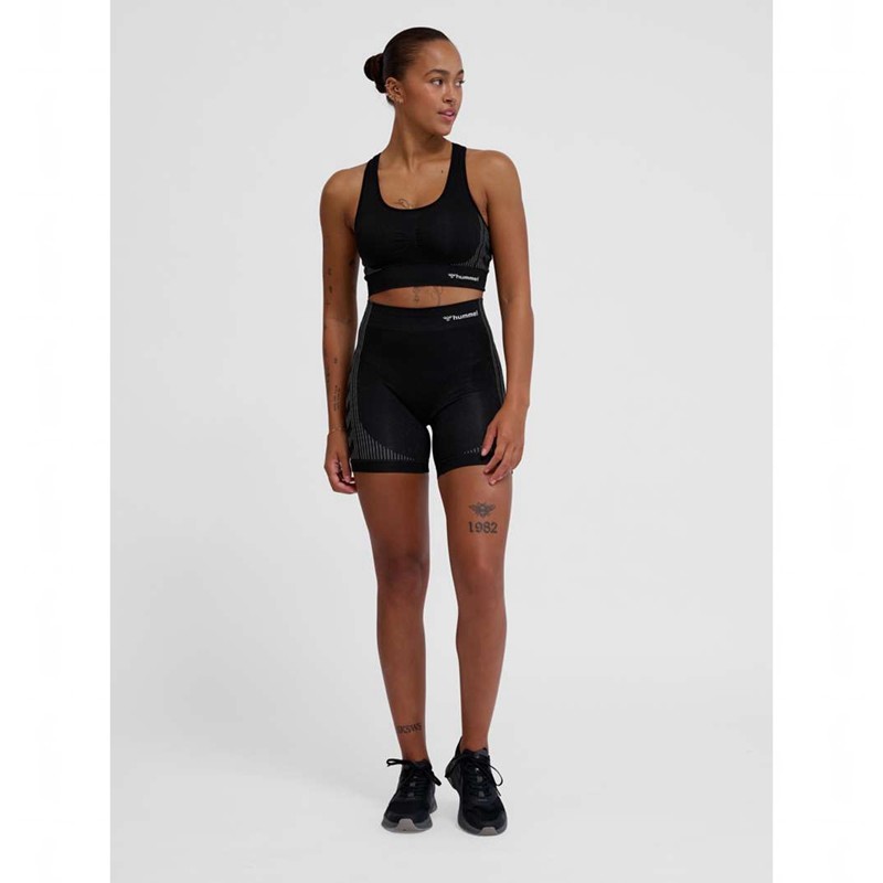Hummel Mt Shaping Seamless Padded Sport BH Dames Zwart | 410223-615