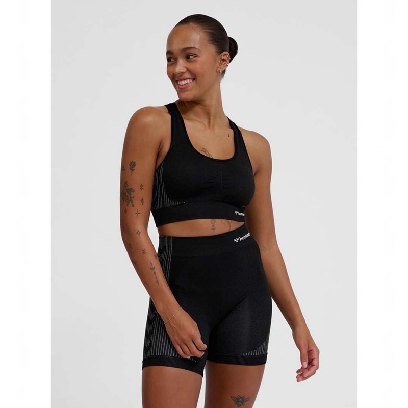 Hummel Mt Shaping Seamless Padded Sport BH Dames Zwart | 410223-615