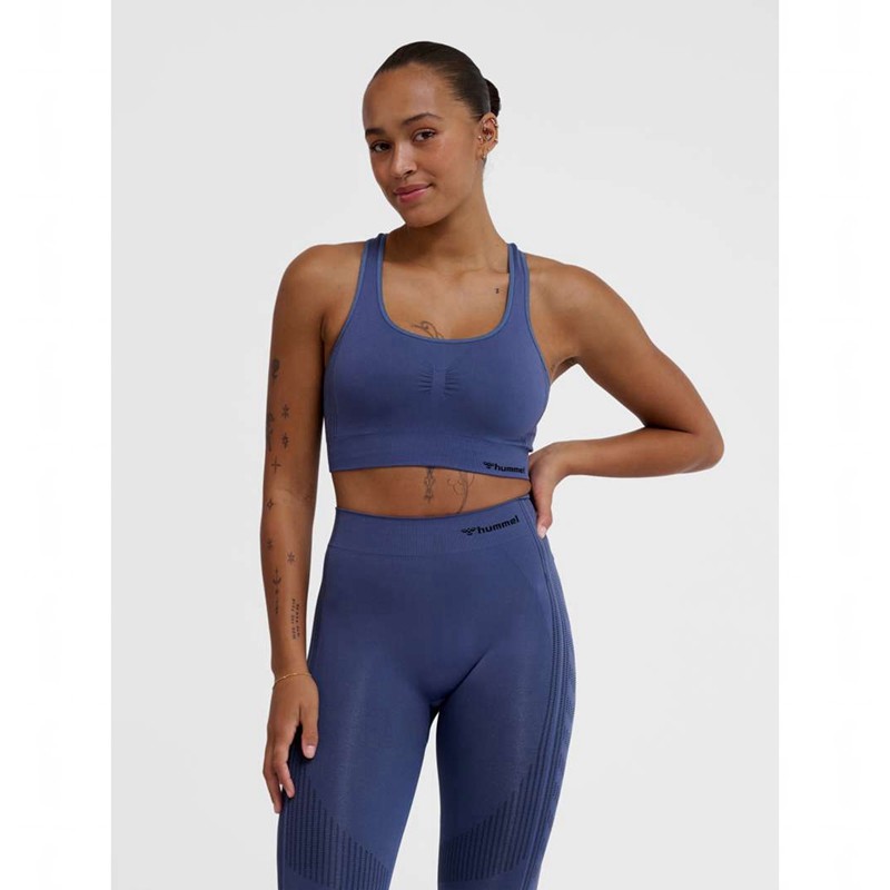 Hummel Mt Shaping Seamless Top Sportkleding Dames Blauw | 626074-293