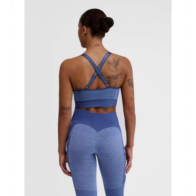 Hummel Mt Shine Seamless Sport BH Dames Blauw | 581426-455