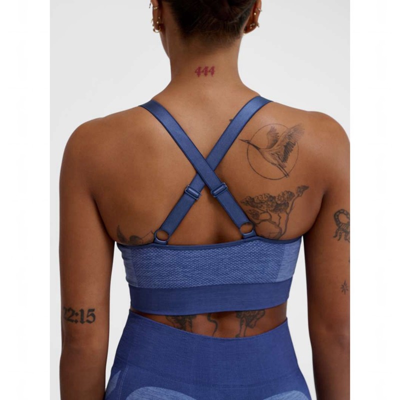 Hummel Mt Shine Seamless Sport BH Dames Blauw | 581426-455