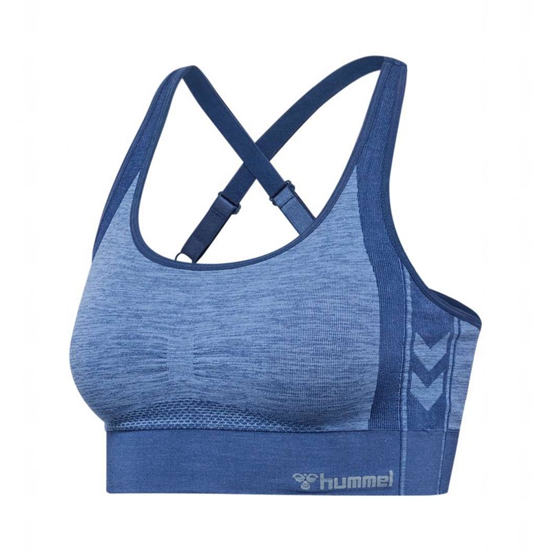 Hummel Mt Shine Seamless Sport BH Dames Blauw | 581426-455