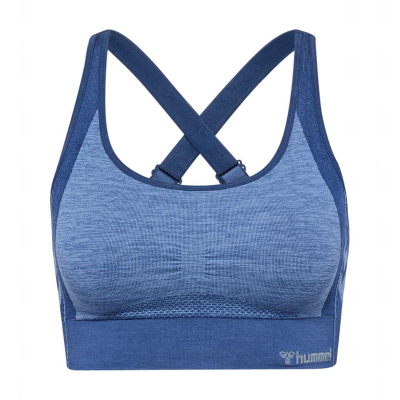 Hummel Mt Shine Seamless Sport BH Dames Blauw | 581426-455