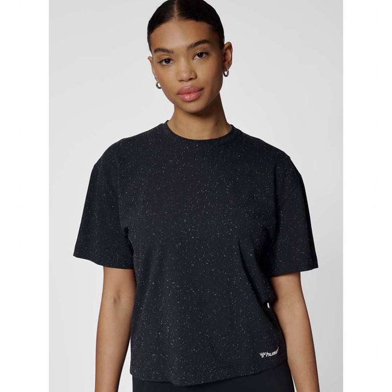 Hummel Mt Ultra Boxy Short T-shirts Dames Zwart | 600533-955