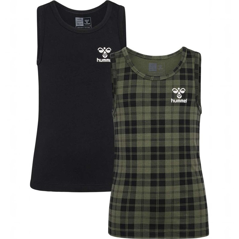 Hummel Nolan Tank Top 2-pack T-shirts Kinderen Olijfgroen | 521237-014