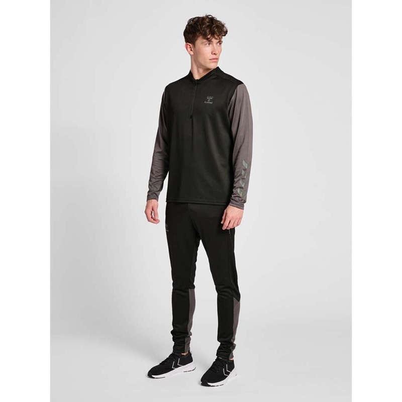 Hummel Ongrid 1/2 Zip Poly Sweat Sweatshirts Heren Zwart | 838560-043