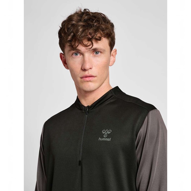 Hummel Ongrid 1/2 Zip Poly Sweat Sweatshirts Heren Zwart | 838560-043