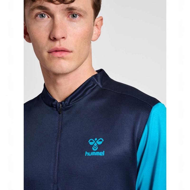 Hummel Ongrid 1/2 Zip Poly Sweat Sweatshirts Heren Donkerblauw | 074333-723