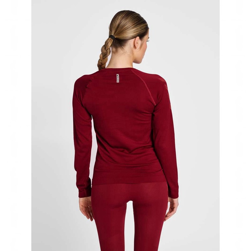 Hummel Ongrid Seamless L/S Wo T-shirts Dames Rood | 333431-188