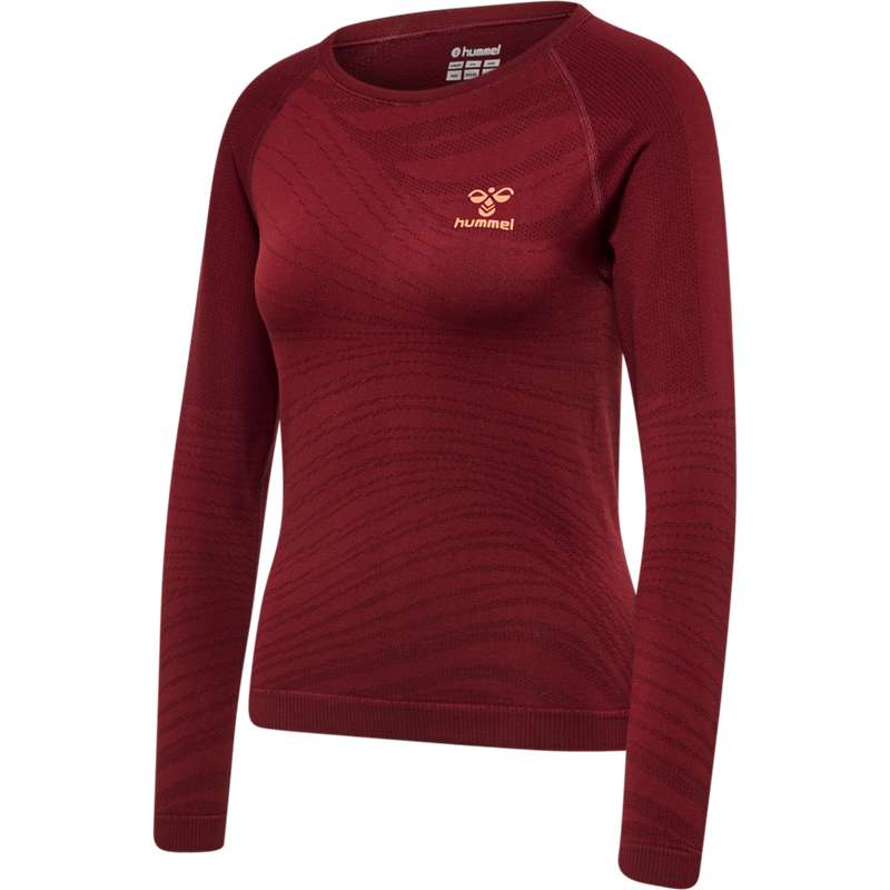 Hummel Ongrid Seamless L/S Wo T-shirts Dames Rood | 333431-188