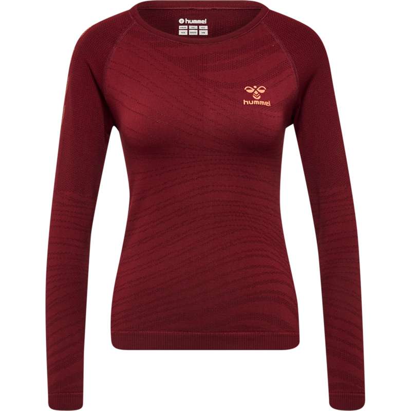 Hummel Ongrid Seamless L/S Wo T-shirts Dames Rood | 333431-188