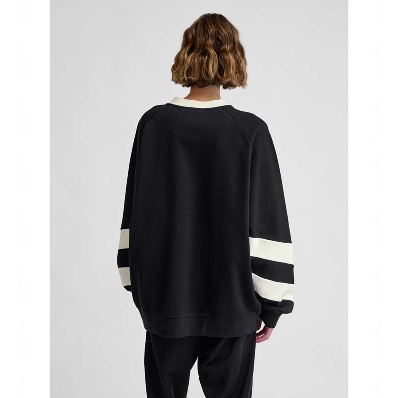 Hummel Oversized Crew Sportswear Swarm Sweatshirts Heren Zwart | 708273-924