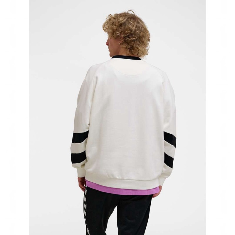 Hummel Oversized Crew Sportswear Swarm Sweatshirts Heren Wit | 873222-574