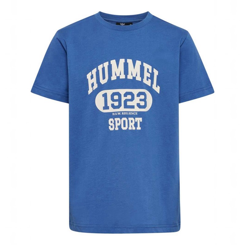 Hummel Print S/S T-shirts Kinderen Blauw | 634794-197