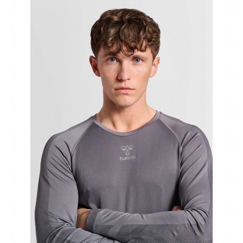 Hummel Pro Grid Seamless L/S Basislaag Heren Grijs | 545181-724