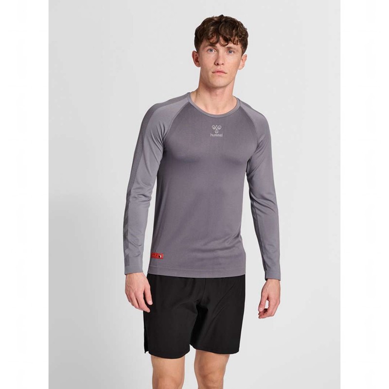 Hummel Pro Grid Seamless L/S Basislaag Heren Grijs | 545181-724