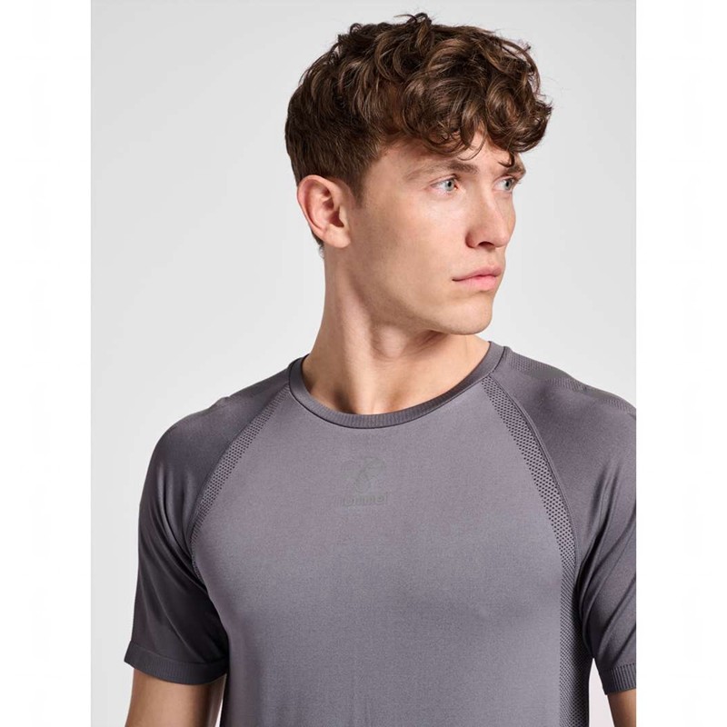 Hummel Pro Grid Seamless S/S Basislaag Heren Grijs | 624859-867