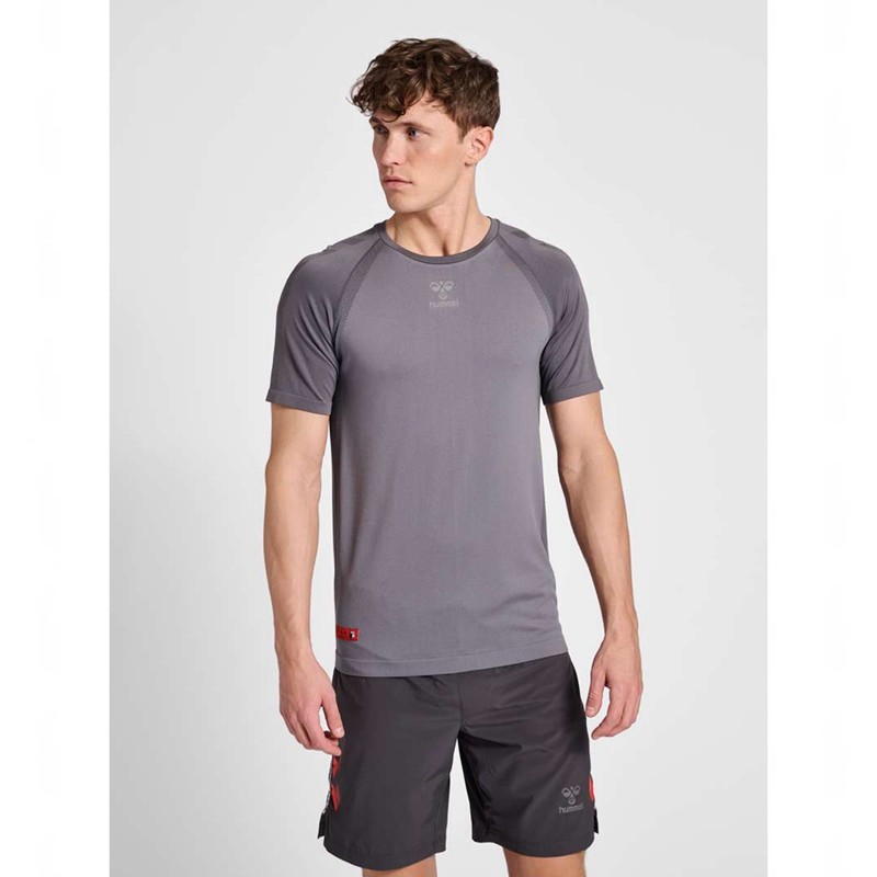 Hummel Pro Grid Seamless S/S Basislaag Heren Grijs | 624859-867