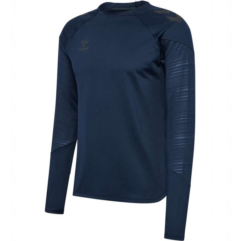 Hummel Pro Training Crew Sweat T-shirts Heren Donkerblauw | 577152-027