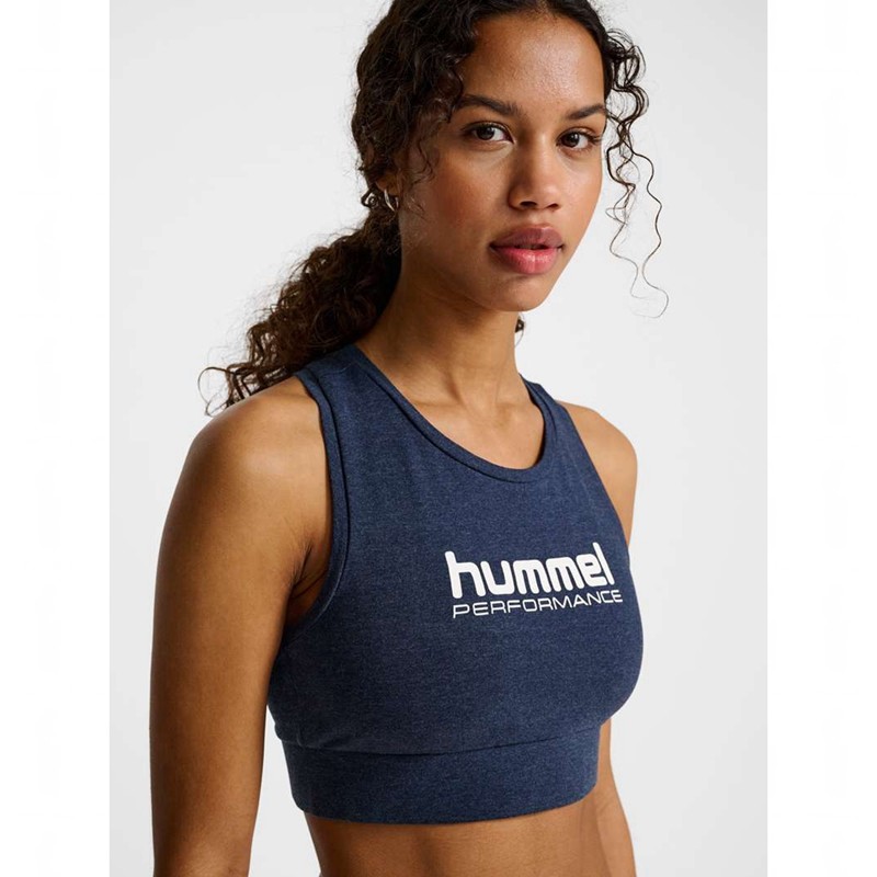 Hummel Pulse Logo Light Support Sport BH Dames Blauw | 724097-434
