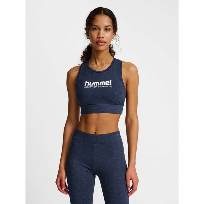 Hummel Pulse Logo Light Support Sport BH Dames Blauw | 724097-434