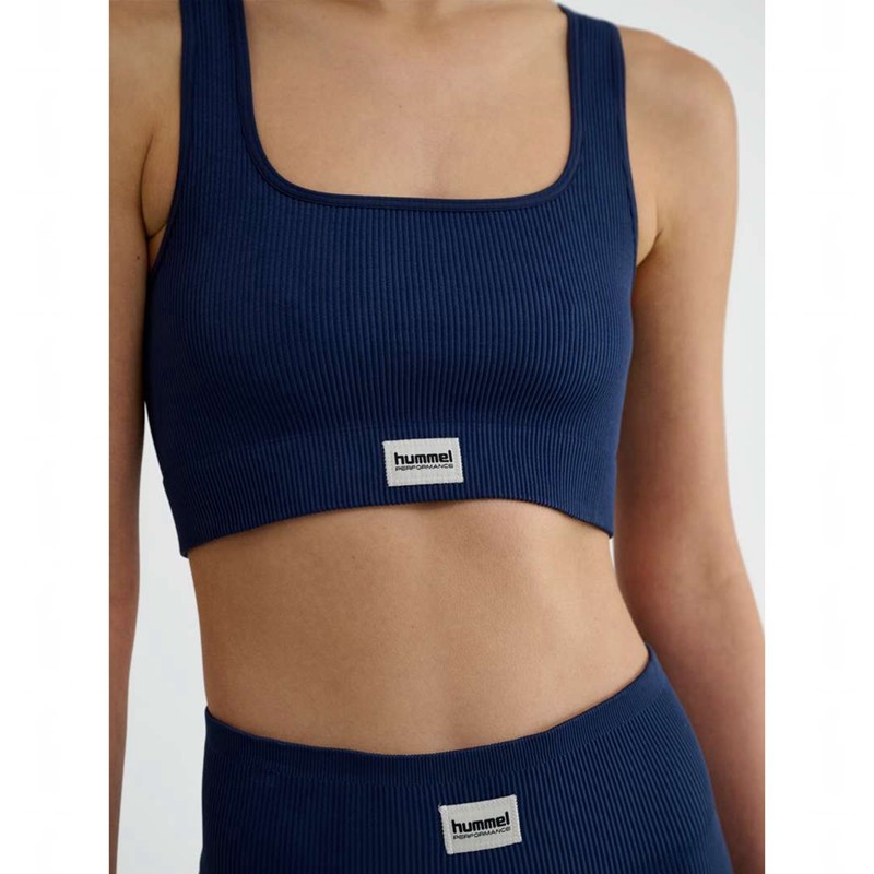 Hummel Pulse Seamless Rib Sport BH Dames Donkerblauw | 831266-336