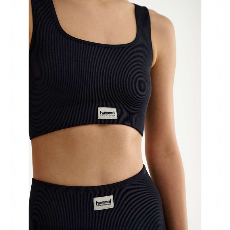 Hummel Pulse Seamless Rib Sport BH Dames Zwart | 173951-334