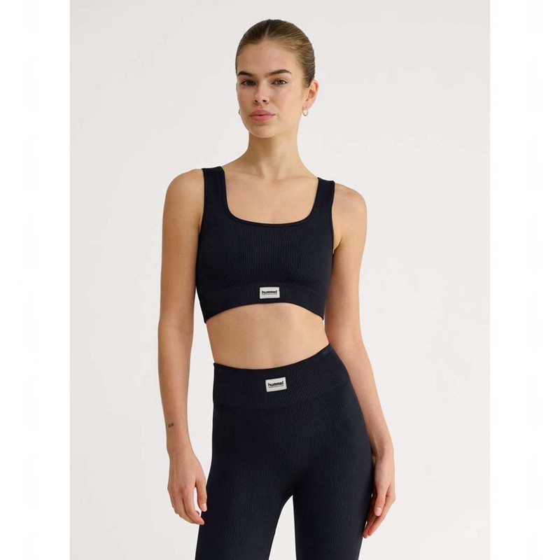 Hummel Pulse Seamless Rib Sport BH Dames Zwart | 173951-334