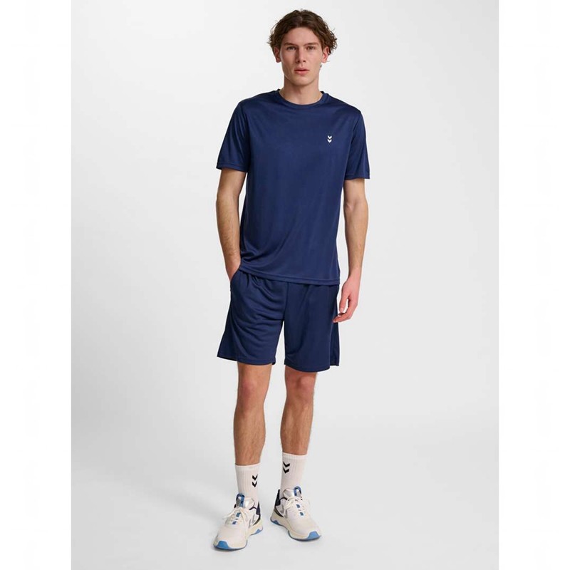 Hummel Pulse Training S/S T-shirts Heren Donkerblauw | 261590-178