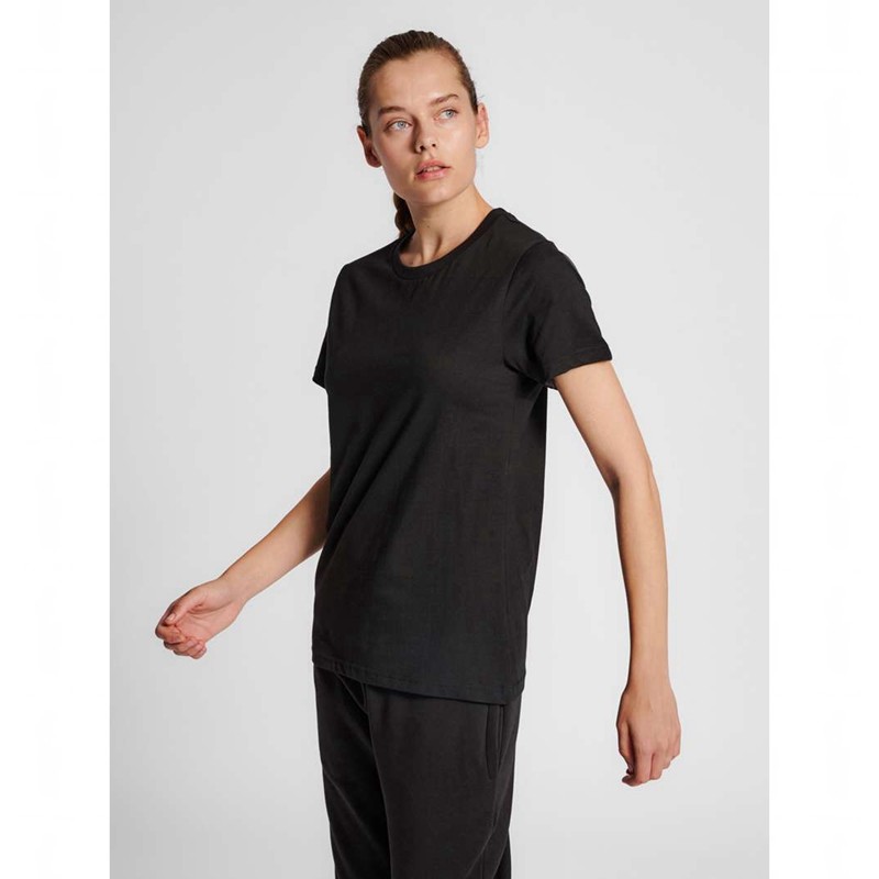 Hummel Red Basic S/S T-shirts Dames Zwart | 676989-841