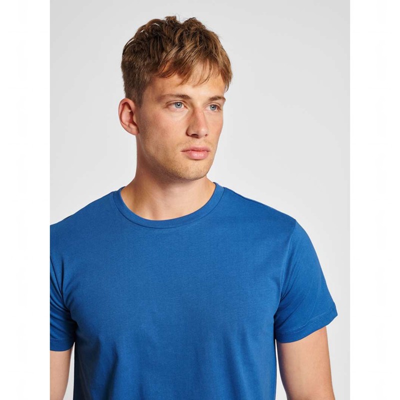 Hummel Red Basic S/S T-shirts Heren Blauw | 388910-847