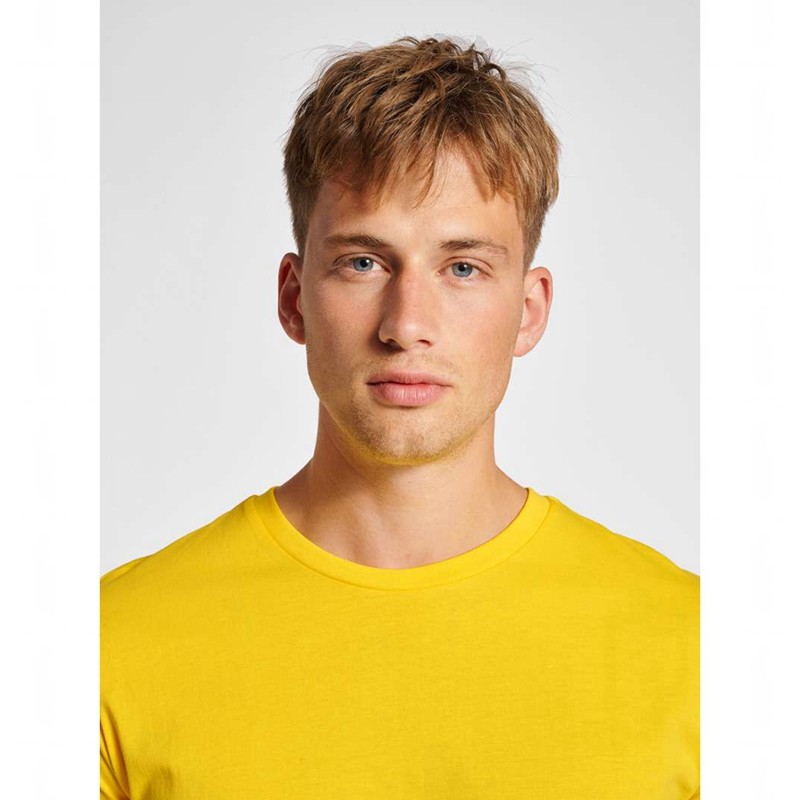 Hummel Red Basic S/S T-shirts Heren Geel | 577195-650