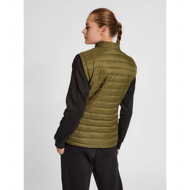 Hummel Red Quilted Vest Dames Olijfgroen | 422702-123