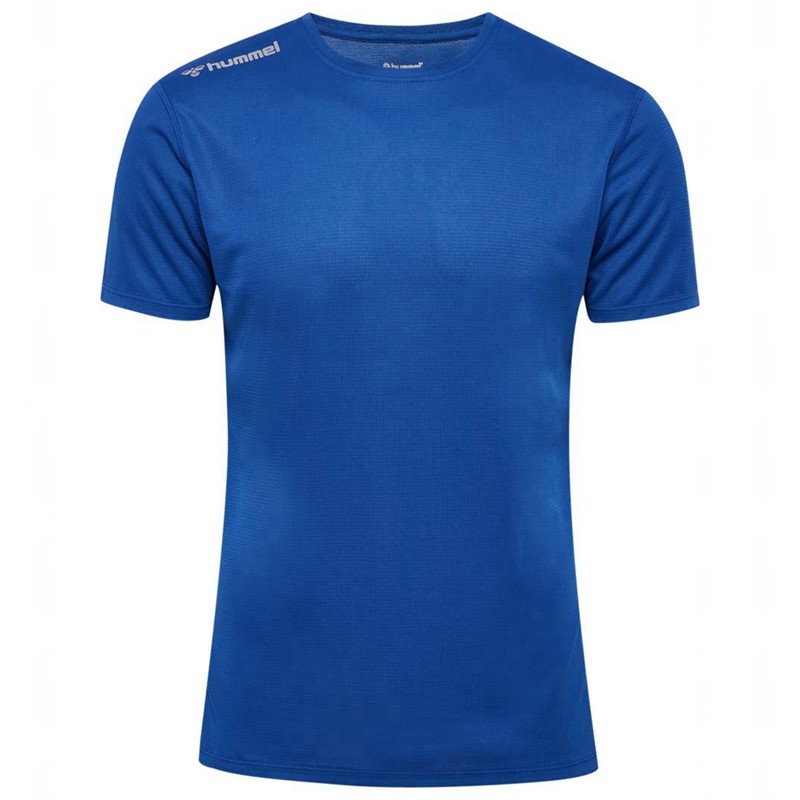 Hummel Run S/S Jersey Heren Blauw | 590624-123