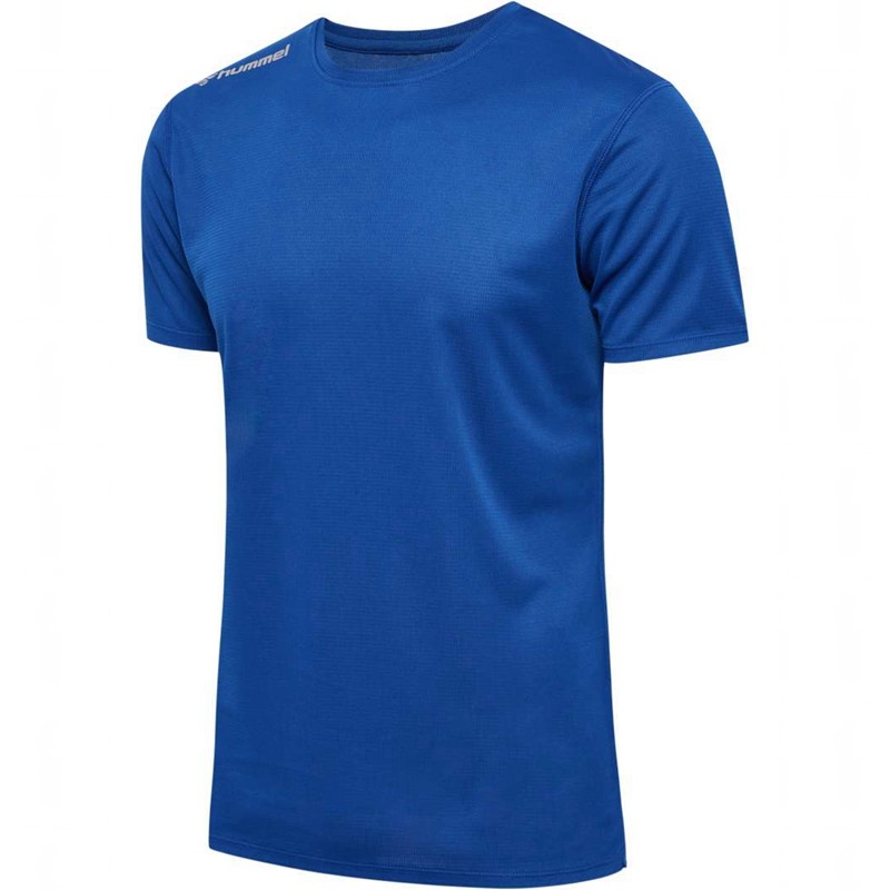 Hummel Run S/S Jersey Heren Blauw | 590624-123