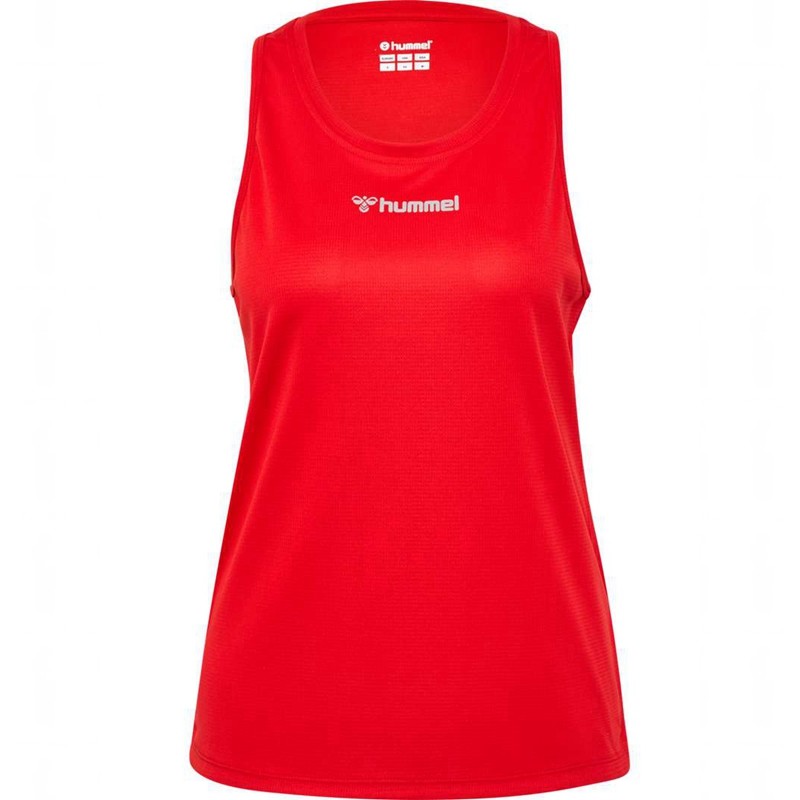 Hummel Run Singlet S/L Tanktop Dames Rood | 707967-863