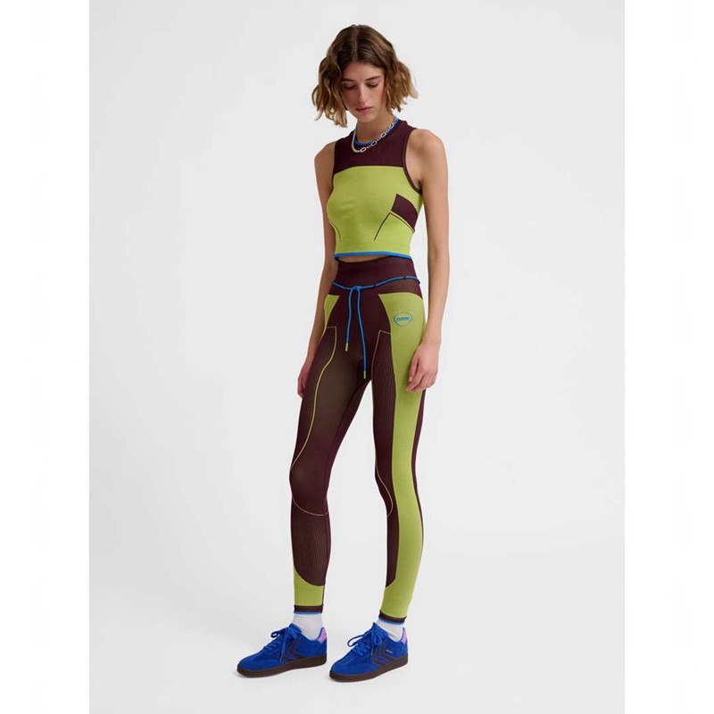 Hummel Seamless High Waist Hardloopbroek Dames Groen | 128294-414