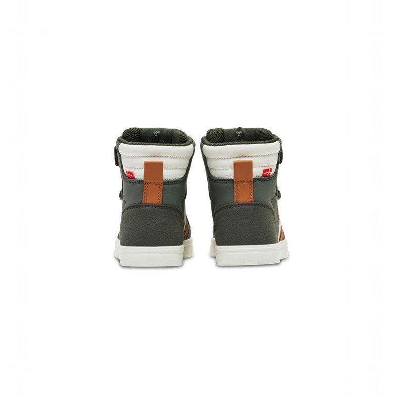 Hummel Slimmer Stadil Leather High Jr Sneakers Kinderen Groen | 635135-494