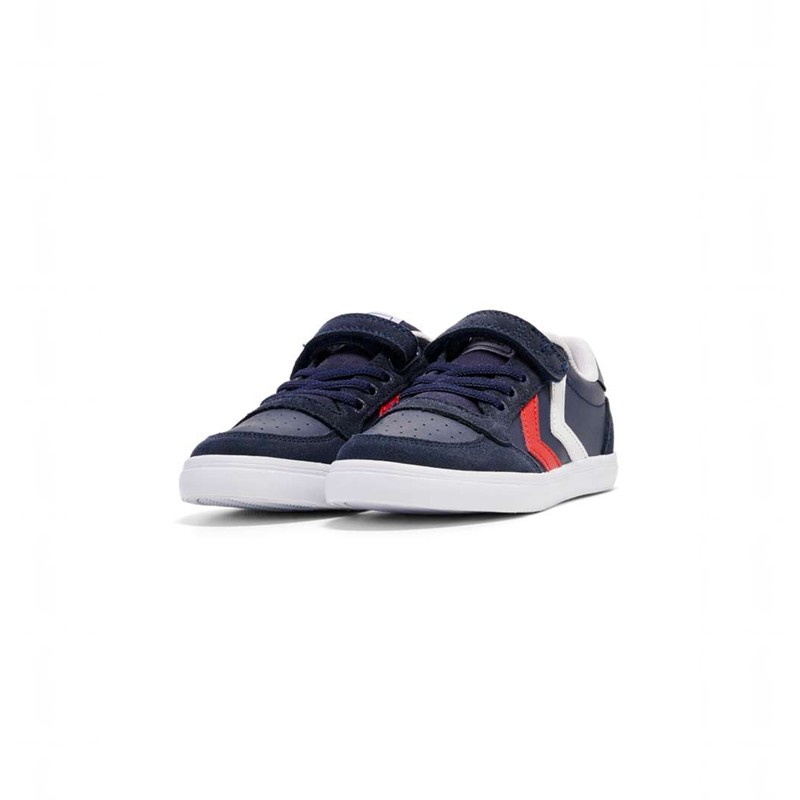 Hummel Slimmer Stadil Leather Low Jr Sneakers Kinderen Donkerblauw | 376467-268