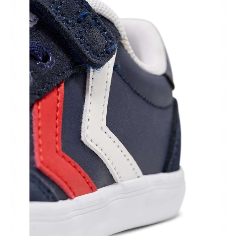 Hummel Slimmer Stadil Leather Low Jr Sneakers Kinderen Donkerblauw | 376467-268
