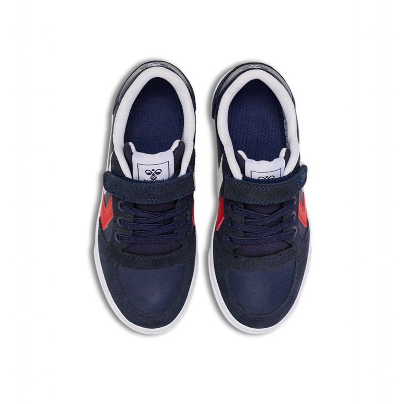 Hummel Slimmer Stadil Leather Low Jr Sneakers Kinderen Donkerblauw | 376467-268
