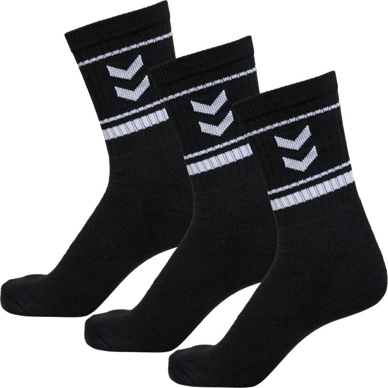 Hummel Stripe Crew 3-packs Sokken Heren Zwart | 470282-298