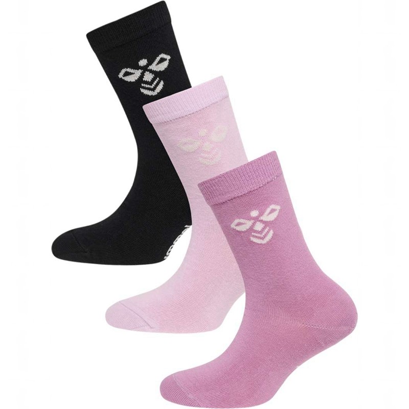 Hummel Sutton 3-pack Sokken Kinderen Roze | 345378-459