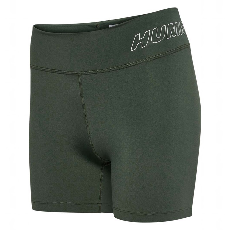 Hummel Te Fundamental Mw Tight Korte Broek Dames Groen | 148285-200
