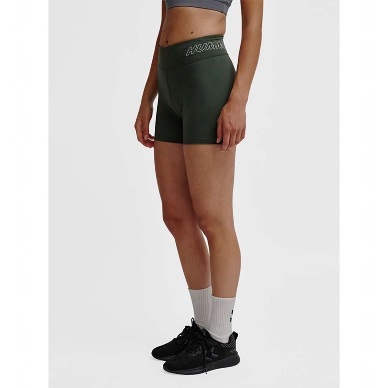Hummel Te Fundamental Mw Tight Korte Broek Dames Groen | 148285-200