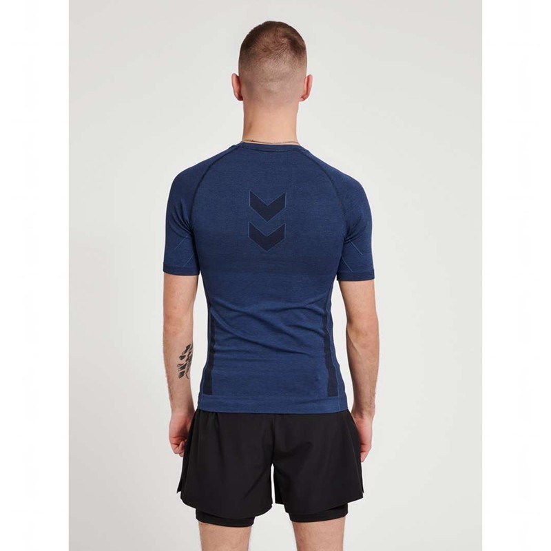 Hummel Te Mike Seamless Basislaag Heren Donkerblauw | 457956-437