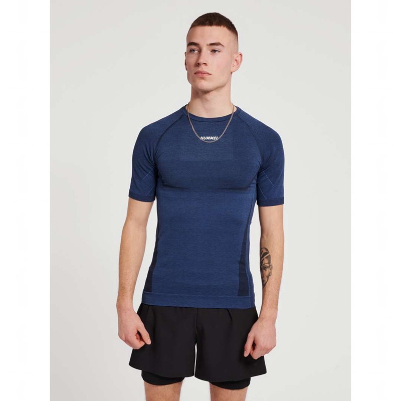 Hummel Te Mike Seamless Basislaag Heren Donkerblauw | 457956-437